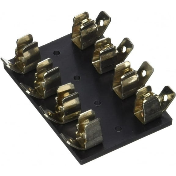 KarParts360 Fuse Block | Brass and Plastic | Black | 4 Fuse Panel ATC Fuse Capacity | Regular Item Grade