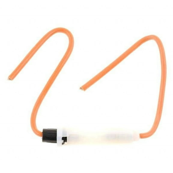 KarParts360 Fuse Holder | Orange and White/Finish | Glass Tube Fuse Type | 12 Voltage Rating | 12 Wire Gauge Measurement | Fuse Holder-glass Style Wire Type