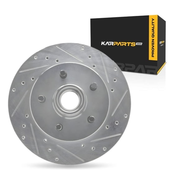 KarParts360 For GMC C1500 1990 91 92 93 1994 Brake Rotor Front, Passenger Side | Cast Iron | Vented | Silver Finish | 30.86 Millimeters/1.21 Inches Discard Thickness | 5 Stud/Lug Hole