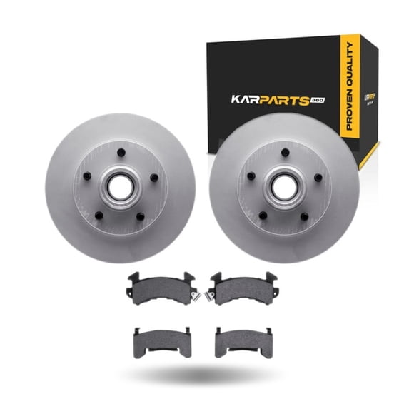 KarParts360 For GMC Jimmy 1990 91 92 93 1994 Disc Brake Pad and Rotor Set | Front | Cast Iron Rotor | Vented Type | Commercial / Fleet Duty Driving Style | Plain Rotor Style