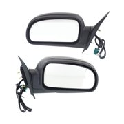 KarParts360 For GMC Jimmy 2002 2003 2004 2005 Door Mirrors Driver And Passenger Side | Pair Textured Black | Power | Heated | Manual Folding | Replacement For GM1321265, GM1320265 | 15206176, 1520617