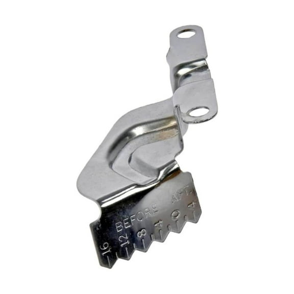 KarParts360 For GMC R2500 Suburban/G3500 1990 Engine Timing Tab | Steel Material | Chrome Finish | 0.267 Inches Mounting Hole Diameter | 2 Mounting Hole Quantity | 0.042 Inches Thickness