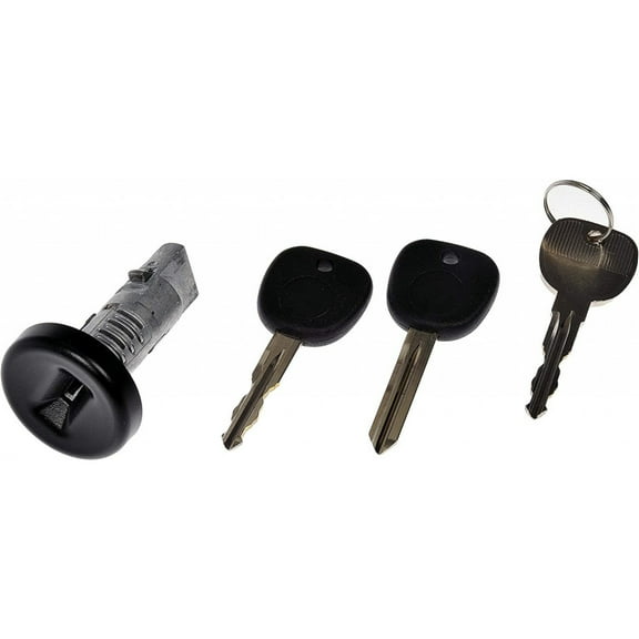 KarParts360 For GMC Sierra 1500 2007-2013 Ignition Lock Cylinder | Silver Housing | Metal | 3 Pieces Keys | With Keys | Key Programmable | Replacement For 15919460, 19120038