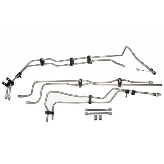 KarParts360 For GMC Sierra 1500 Classic 2007 Fuel Line Set | Steel | Silver | Standard Grade | Male Threads End 2 | Male Quick Disconnect End 1 | 0.25 Inches Inside Diameter | For 15946219, 15946251