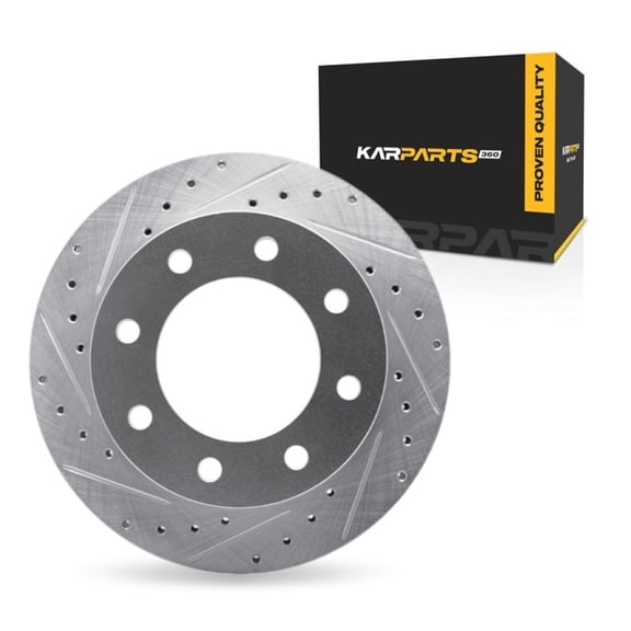KarParts360 For GMC Sierra 1500 HD 2001 22 23 24 25 2006 Brake Rotor Front, Driver Side | Cast Iron | Vented | Silver Finish | 36.5 Millimeters/1.44 Inches Discard Thickness | 8 Stud/Lug Hole