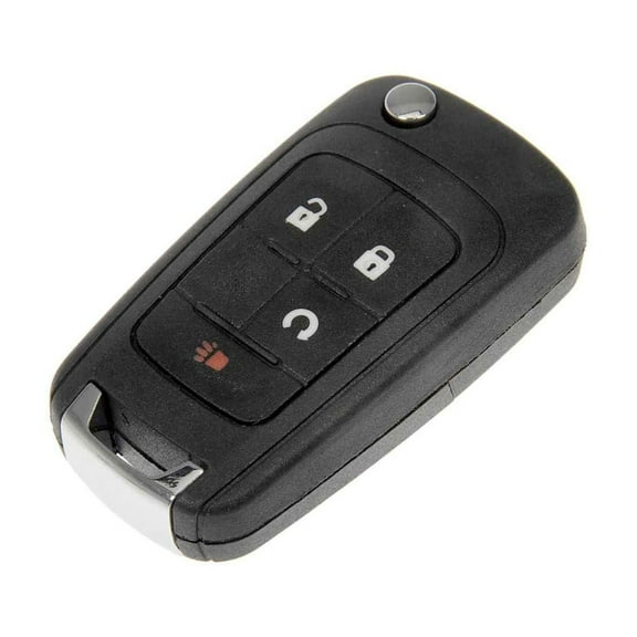 KarParts360 For GMC Terrain 2010-2017 Keyless Remote Case Repair | Plastic, Rubber, Metal | Black | Lock, Unlock, Remote Start, Panic Button Functions | 4 Buttons | Replacement For 20873622
