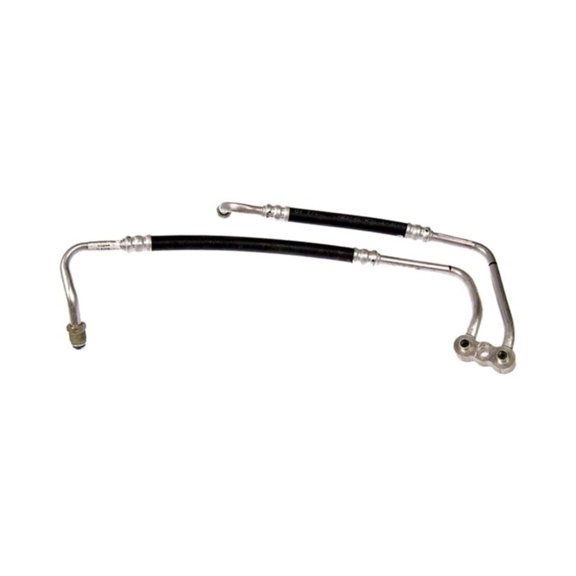 KarParts360 For GMC Typhoon 1992 1993 Engine Oil Cooler Line | Rubber, Metal | Metallic Gray | Block Connector End 1 | Male Threads End 2 | Replacement For 12472306