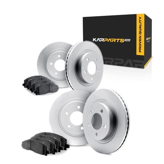 KarParts360 For GMC Yukon 2000-2006 Brake Rotor Set Front And Rear | Excluded Calipers | Vented | Cast Iron | Commercial / Fleet Duty Driving Style | Plain Rotor Style
