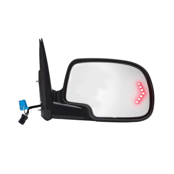 KarParts360 For GMC Yukon 2003 04 05 06 2007 Door Mirror Passenger Side | Power Glass | Heated | Manual Foldaway | Black | Paint To Match | Convex Glass | With LED Arrow Turn Signal | For GM1321438