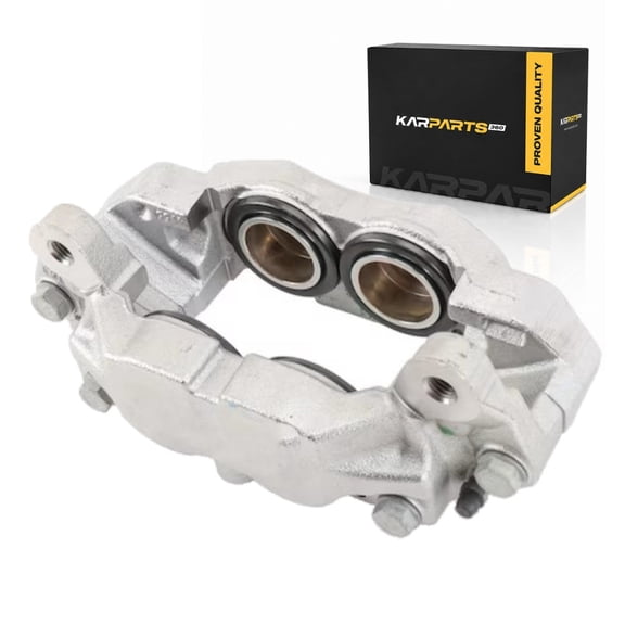KarParts360 For GMC Yukon 2021-2026 Brake Caliper Front, Passenger Side | Steel | Silver | Fixed Caliper | Female Thread Inlet Fitting | 40.00 Core Charge | 2.01 in. / 51.06 mm Piston Diameter