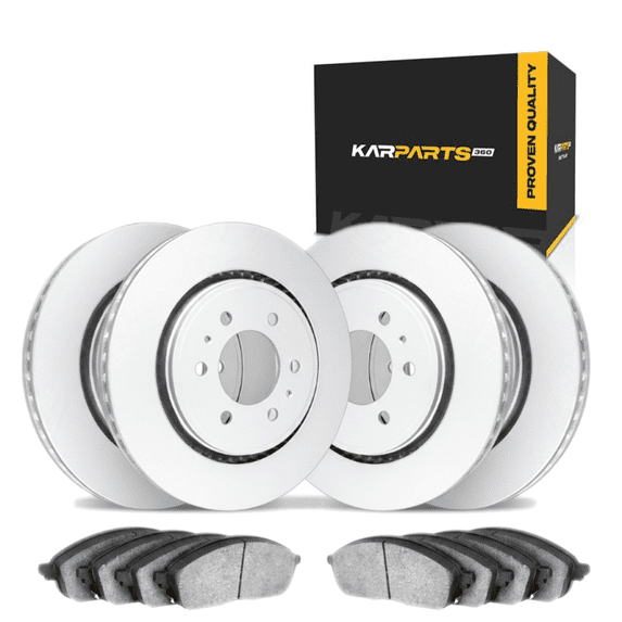 KarParts360 For GMC Yukon 2021 22 23 24 25 2026 Brake Set | Cast Iron Material | Performance / Racing Driving Style | Plain Rotor Style | 1-Piece Rotor Construction