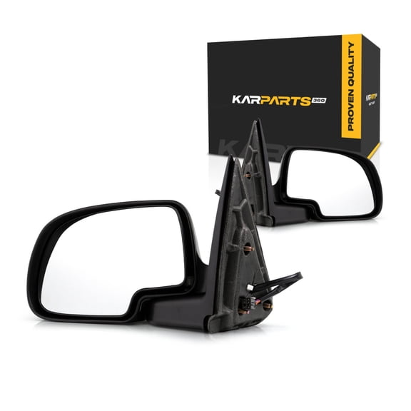 KarParts360 For GMC Yukon XL 1500/2500 2000 2001 2002 Door Mirrors Driver And Passenger Side | Pair | Paintable | Power | Heated | Manual Folding | 6-Wire | w/ Puddle Light | GM1321252, GM1320252
