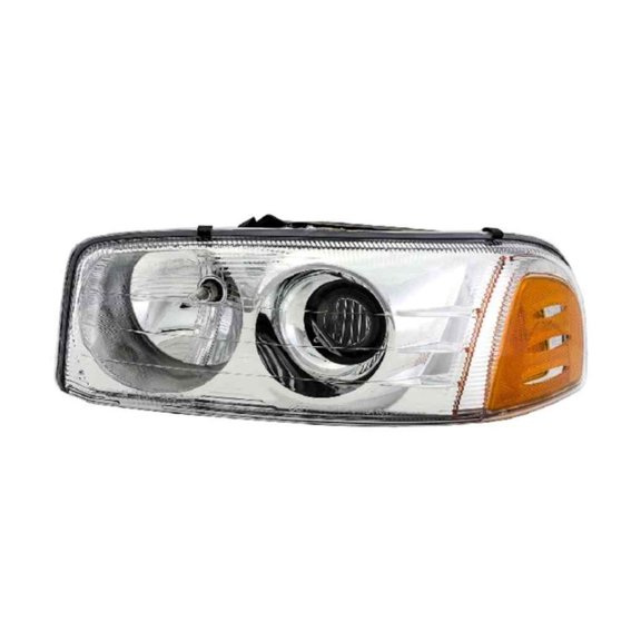 KarParts360 For GMC Yukon/Yukon XL 1500 2001 02 03 04 05 2006 Headlight Driver Side | Clear Lens | Plastic | 12.8 Volts Direct Current | With 2 Bulbs | Replacement For 15166756, 15218077