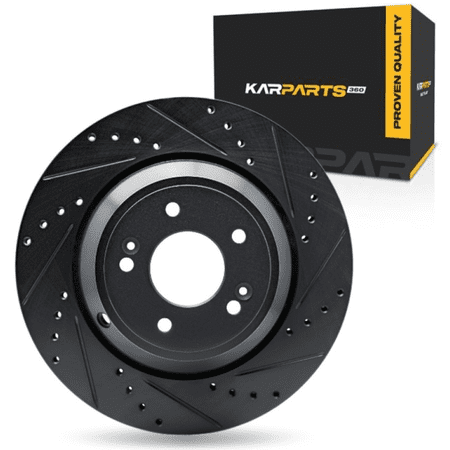 KarParts360 For Genesis G80 2018 2019 2020 Brake Rotor | Black | 22 Millimeters / 0.87 Inches Nominal Thickness | 330 Millimeters / 12.99 Inches Outside Diameter | 5 Stud/Lug Hole
