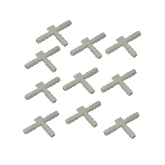 KarParts360 Hard Vacuum Tubing Connector | Plastic | White | T-Shape Connector | 0.18 Inches Outer Diameter