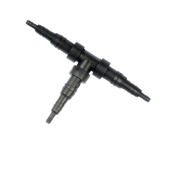 KarParts360 Hard Vacuum Tubing Tee | 10 Pieces | Plastic Material | Black Color | T-Shape Connector | 1/8 To 3/8 Outer Diameter
