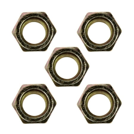 KarParts360 Hex Nuts | Steel Material | Yellow Zinc Finish | Coarse Thread | Clockwise Thread Direction | 1/2-13 Inches Callout Size | 1/2-13 Head Tool Size | 1/2 Inside Diameter | 5 Pieces