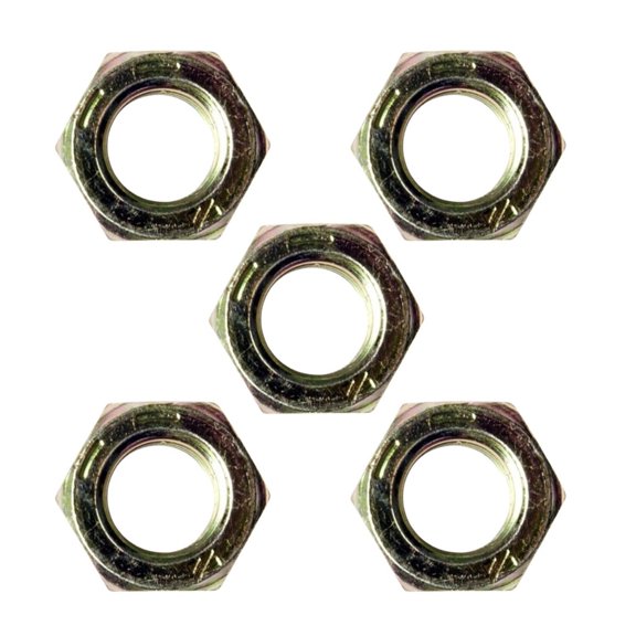 KarParts360 Hex Nuts | Steel Material | Yellow Zinc Finish | Fine Thread | Clockwise Thread Direction | 3/8-24 Inches Callout Size | 3/8 Inside Diameter | 5 Pieces