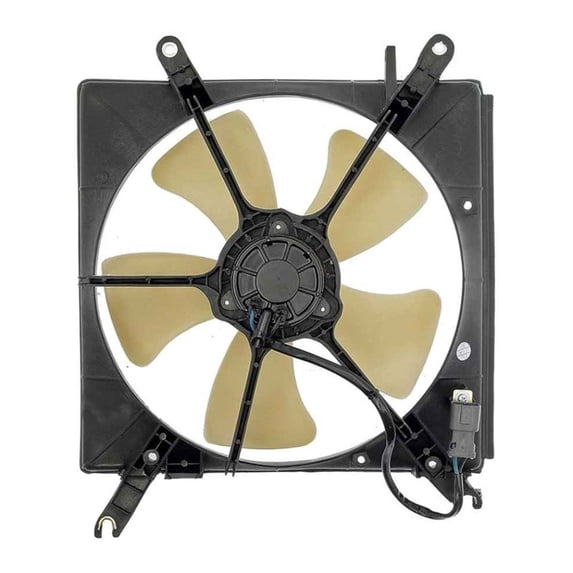 KarParts360 For Honda Accord 1990 1991 1992 1993 Radiator Fan | Plastic Material | Brushed Motor Type | Black | Male Connector | Replacement For 19005-PP1-003, 19020-PT0-003