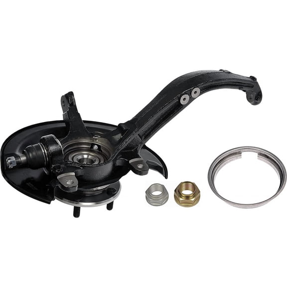KarParts360 For Honda Accord 2003 04 05 06 2007 Steering Knuckle | Steel | Black | Circular Flange | Anti Lock Braking Sensor | 4.5 Inches Bolt Circle Diameter | For 44300-SDA-A52, 44600-SDA-A00
