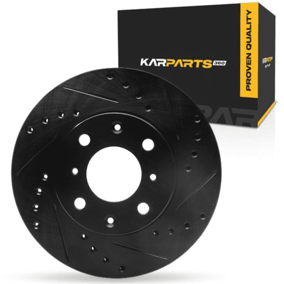 KarParts360 For 1990 1991 Honda CRX/Civic Brake Rotor Passenger Side | Front | Black | 242 Millimeters Outside Diameter