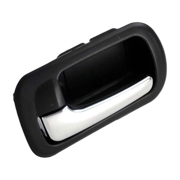 KarParts360 For Honda Civic 2001 02 03 04 2005 Interior Door Handle Driver Side | Rear | Black Housing | Plastic | Chrome Lever | Clip-on And Screw On Attachment Type | Lockable | Rectangle Shape