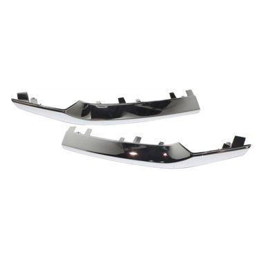 Front Bumper Lower Grille Set For 2014-2017 Honda Odyssey – Passenger Side Fog Bezel W/ Chrome Trim (3 Piece Kit)