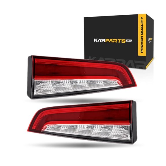 KarParts360 For Honda Pilot 2019 2020 2021 2022 Tail Light Driver And Passenger Side | Pair | Inner | Red, Clear Lens | LED | ABS Plastic Housing | PMA Plastic Lens | With Bulbs | HO2802130, HO280313