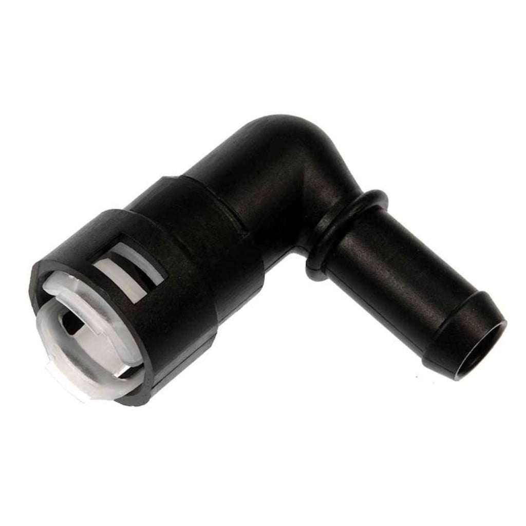 KarParts360 Hose Connector | Plastic | Quick Disconnect End 1 Type | Hose Barb End 2 Type | 90 degrees Fitting Angle | Quick Connect System