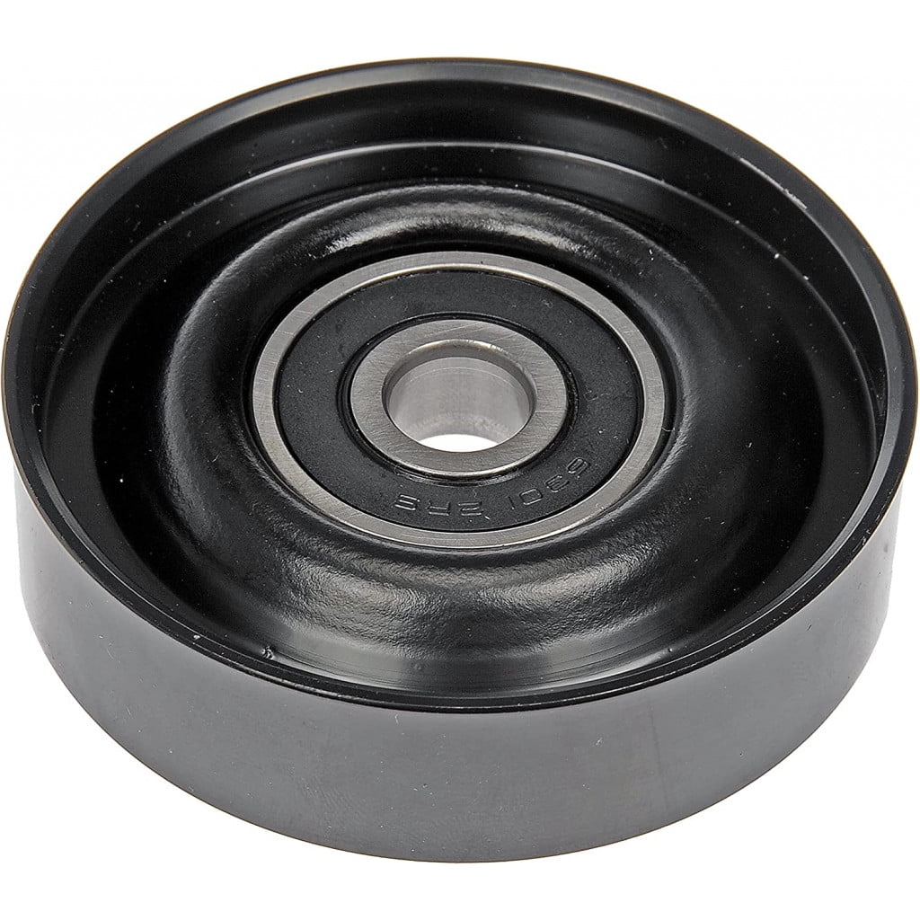 KarParts360 For Hyundai Accent 1995-2011 Idler Pulley | Steel | Black | Grooved Belt | Standard Grade | 1 Mounting Hole | 1 Pulley Bearing | Replacement For 231292D520, 231292D530