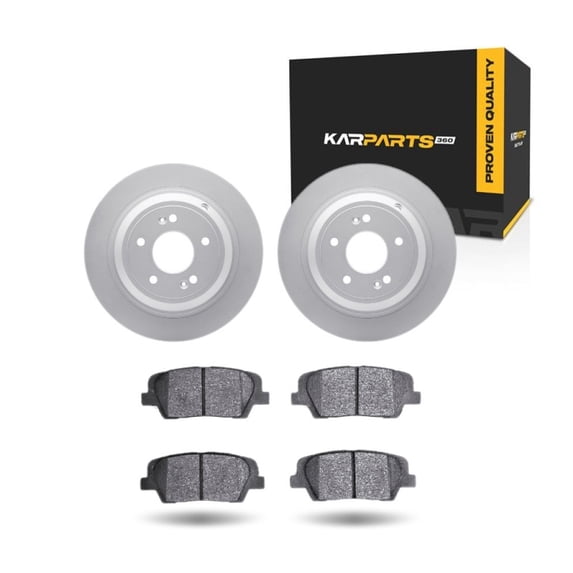 KarParts360 For Hyundai Genesis 2009 Brake Set Rear | Cast Iron | Vented | Performance / Racing Driving Style | Plain Rotor Style | 5 Lugs | Ceramic Pads