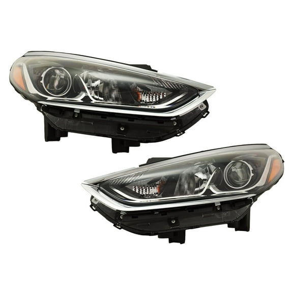 KarParts360 For Hyundai Sonata 2018 2019 Headlight Assembly Driver And Passenger Side | Pair | CAPA | Clear Lens | Black Housing | Replacement For HY2502217C, HY2503217C | 92101C2500, 92102C2500