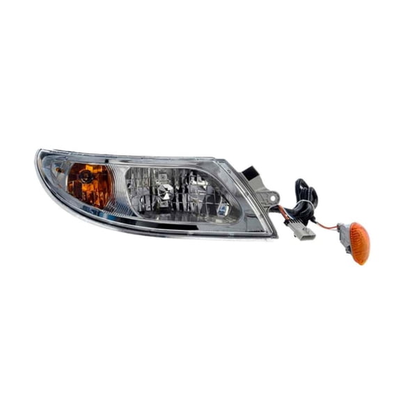 KarParts360 For IC Corporation 1300 FBC 2006-2020 Headlight | Clear, Amber Lens | Polycarbonate Housing Material | Incandescent Bulb Technology | Bulbs Included Replacement For 3574388C91, 3574388C92