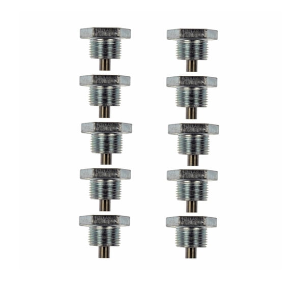 KarParts360 For IC Corporation 3300 Chassis 2005 Engine Oil Drain Plugs | 10 Pieces | Steel Material | Silver | 3 Bolt Grade | Conventional Drain Method | Replacement For 1840686C1, 3C3Z-6730-AA
