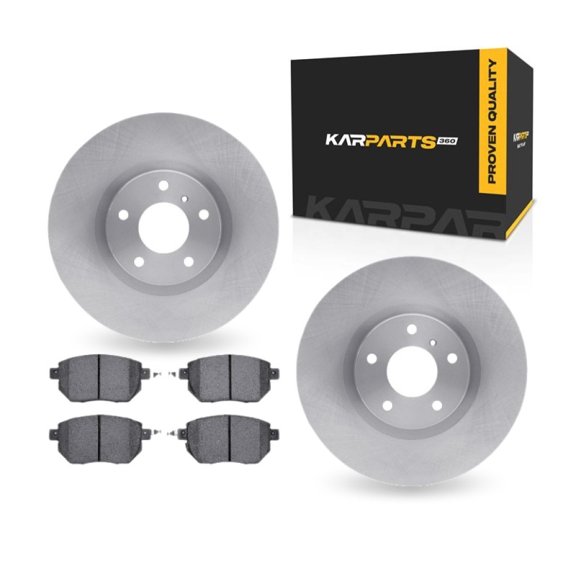 KarParts360 For Infiniti FX35/FX45 2003 2004 2005 Brake Rotor Set Front | Cast Iron | Excluded Calipers | Vented | Plain Rotor Style | 1-Piece Construction