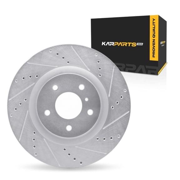 KarParts360 For Infiniti G35 2003 2004 Brake Rotor Front, Passenger Side | Cast Iron | Silver Finish | 68 Millimeters/2.68 Inches Center Hole Diameter | 28.4 Millimeters/1.12 Inches Discard Thickness