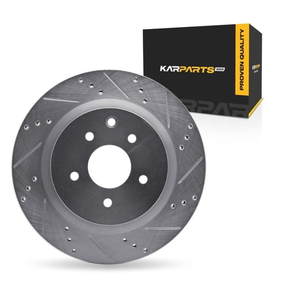 KarParts360 For Infiniti G35 2003 2004 Brake Rotor Rear, Passenger Side | Cast Iron | Silver Finish | 68 Millimeters/2.68 Inches Center Hole Diameter | 20.2 Millimeters/0.80 Inches Discard Thickness
