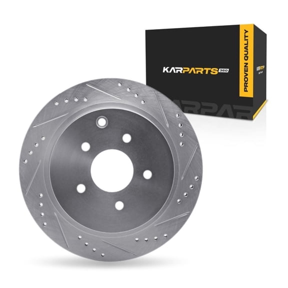 KarParts360 For Infiniti Q50 2014-2024 Brake Rotor Rear, Passenger Side | Cast Iron | Silver Finish | 16 Millimeters/0.63 Inches Nominal Thickness | 308 Millimeters/12.13 Inches Outside Diameter