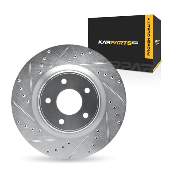 KarParts360 For Infiniti QX60 2014-2020 Brake Rotor Front, Driver Side | Cast Iron | Silver Finish | 68 Millimeters/2.68 Inches Center Hole Diameter | 26 Millimeters/1.02 Inches Discard Thickness