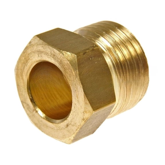 KarParts360 Inverted Flare Fitting | Brass | Male Thread; Hex End 1 Type | Standard Fitting Fastener Grade | 0.375 Inches Tube Size | 0.62 Inches Tubing Outside Diameter