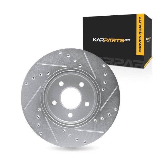 KarParts360 For Jaguar X-Type 2002-2008 Disc Brake Rotor Driver Side | Silver | 22 Millimeters / 0.87 Inches Discard Thickness | 24 Millimeters / 0.94 Inches Nominal Thickness | 5 Stud/Lug Hole
