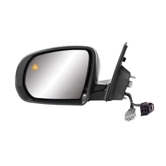 KarParts360 For Jeep Compass 2017 18 19 20 21 2022 Door Mirror Driver Side | Power Glass | Heated | Foldaway | Textured Black | Paint To Match Cover | w/ Chrome Trim | w/ Turn Signal Light | CH132050