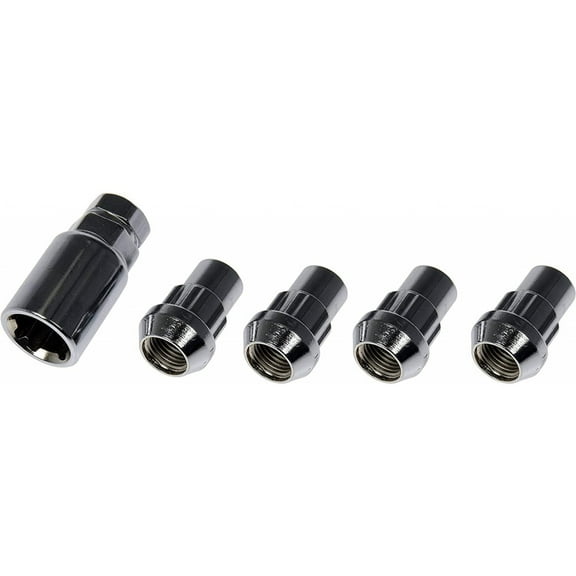 KarParts360 For Jeep Gladiator 2020 2021 Wheel Lock | Steel Material | Excluded Open End Design | 4 Locks, 1 Key | M14-1.50 Thread Pitch | Fine Thread Type | 36 millimeters Tube Length