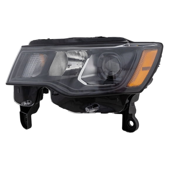 KarParts360 For Jeep Grand Cherokee 2017-2024 Headlight Driver Side | Clear Lens Black Housing Polycarbonate Lens | Standard Type | With Bulbs With Black Trim | Replacement For CH2502309 | 68266647AE