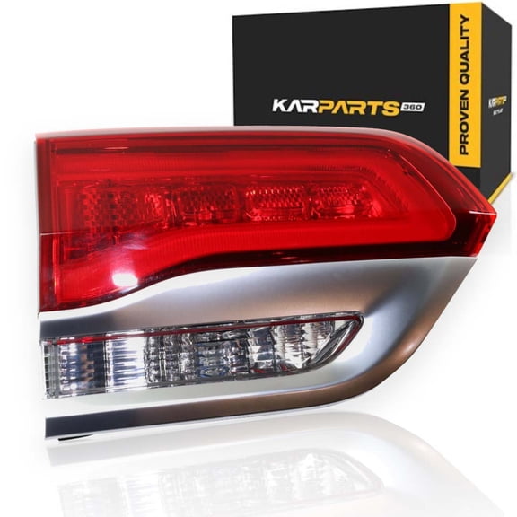 KarParts360 For Jeep Grand Cherokee WK 2022 Tail Light Driver Side | Inner | CAPA | Clear, Red Lens | With Platinum Insert | Granite Trim | With Bulbs | Replacement For CH2802112, CH2802112C