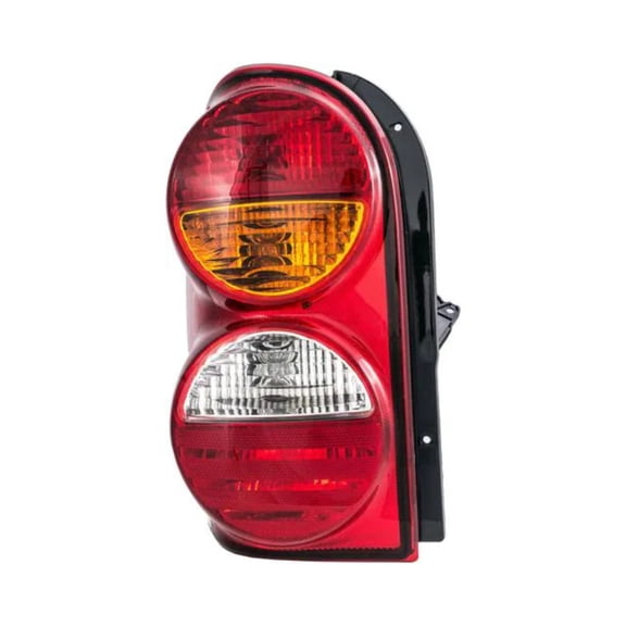 KarParts360 For Jeep Liberty 2002 2003 2004 Tail Light Driver Side | Clear/Amber/Red Lens | Plastic Housing Material | 12 VDC Volts | Bulbs Included | Replacement For 5066843AA, 55155829AC