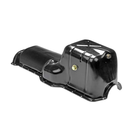 KarParts360 For Jeep TJ/Wrangler 1997 1998 1999 Engine Oil Pan | Steel | Black Color | Wet Sump Type | Rear Sump Location | 5.5 Qt Capacity | 1/2 By 20 Drain Thread Size | For 33002922, 53007839