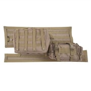 KarParts360 For Jeep Wrangler 1997-2006 Gear Tailgate Cover | Coyote Tan | 600 Denier Polyester With PVC Liner | 2 Large Storage Pouches | Interchangeable With Pals/Molle Pouches | TJ/LJ