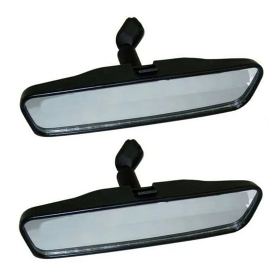 KarParts360 For Jeep Wrangler 1997-2006 Rearview Mirror Driver And Passenger Side | Pair | Front | Center | Black | Plastic, Metal, Glass And Adhesive | Replacement For J5965338K