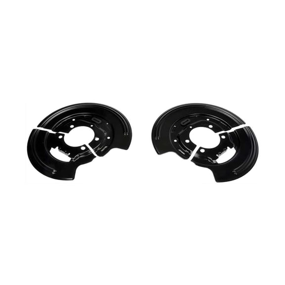 KarParts360 For Jeep Wrangler 2003 2004 2005 2006 Brake Dust Shields Rear | Steel Material | Black | 4 Mounting Hole Quantity | Rust Resistant | 2 Split Brake Dust Shields | For 52128414AC, 52128415A